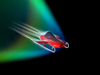 The sleigh is so aerodynamically sound that it can even break the sound barrier -- and remain in one piece.
