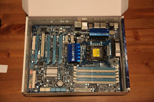 This is one of the more widely used motherboards for Hackintoshing. It uses Intel's LGA 1366 socket, which means it will only accept Core i7 processors, which tend to be faster and consume more power. It has USB 3.0 and a fast 6gbps SATA bus. But perhaps most importantly, its onboard audio and LAN chipsets made by Realtek have excellent driver support.