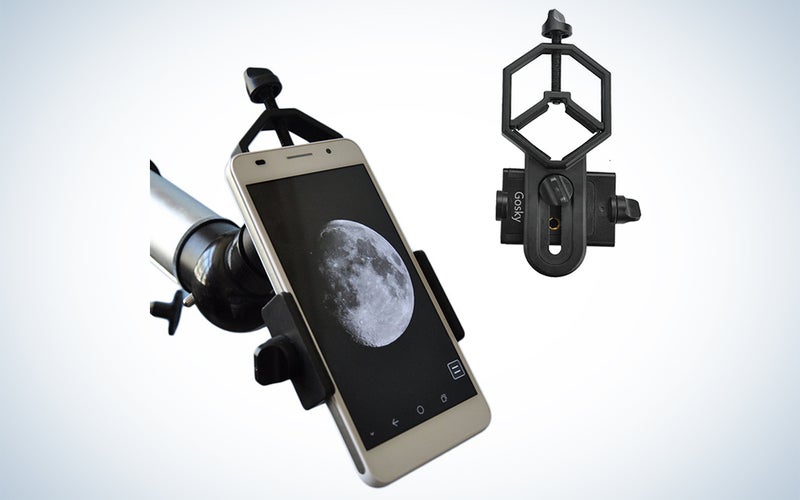 Phone mount for telescopes or binoculars