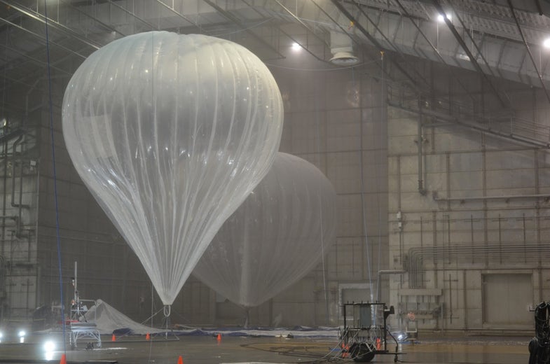 The latest iteration of the Google Loon project, the Nighthawk balloon.