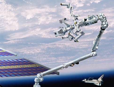 An artist's conception, mounted on the ISS's Canadarm2