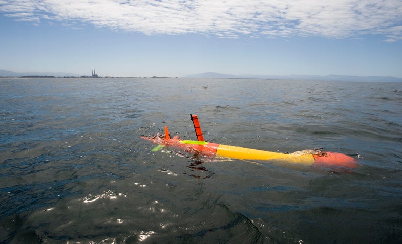 Tethys floats in Monterey Bay during an experiment last month.