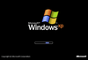 Windows XP logo on black screen