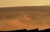 This windswept vista taken in mid-January shows the outcrop nicknamed Greeley Haven, the winter resting spot for NASA's Opportunity rover. The rover landed on Mars eight years ago Jan. 25 and is heading into its fifth Martian winter.