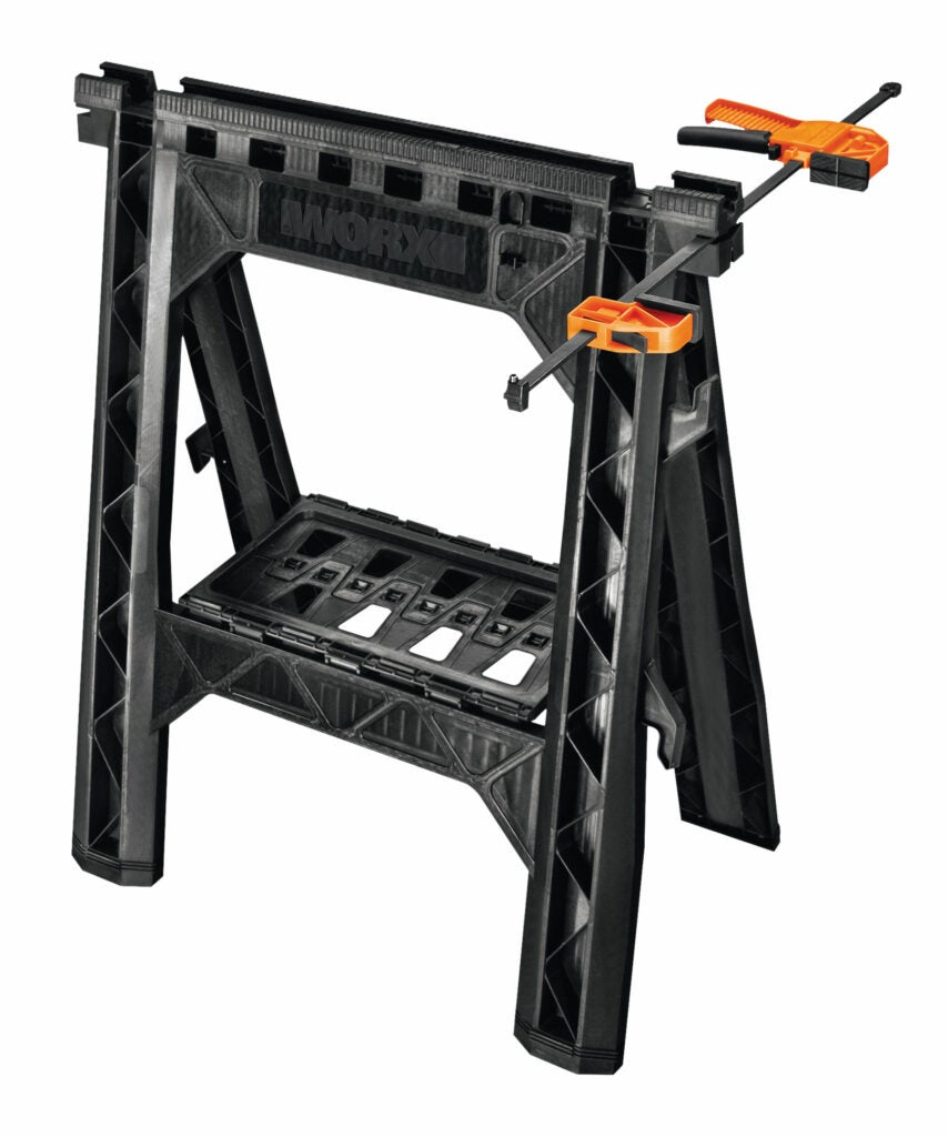 Integrating two tools, Worx's new sawhorse has a simple groove that fits two clamps.  Hold your projects in place, and fold it all away for storage when you're finished. <strong><a href="https://www.worx.com/en-US/Clamping-Sawhorses-WX065.aspx">$59</a></strong>