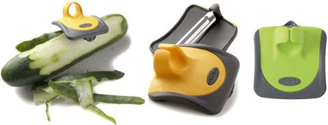 Avoid nicks and achy wrists. This peeler, contoured to the shape of your hand, slips over a finger and rests in the palm for smooth skinning.--A.S.<br />
<strong>PalmPeeler</strong> $5; <a href="http://chefn.com">chefn.com</a>