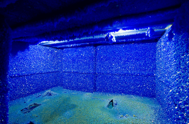Seizure sculpture of magical blue cave