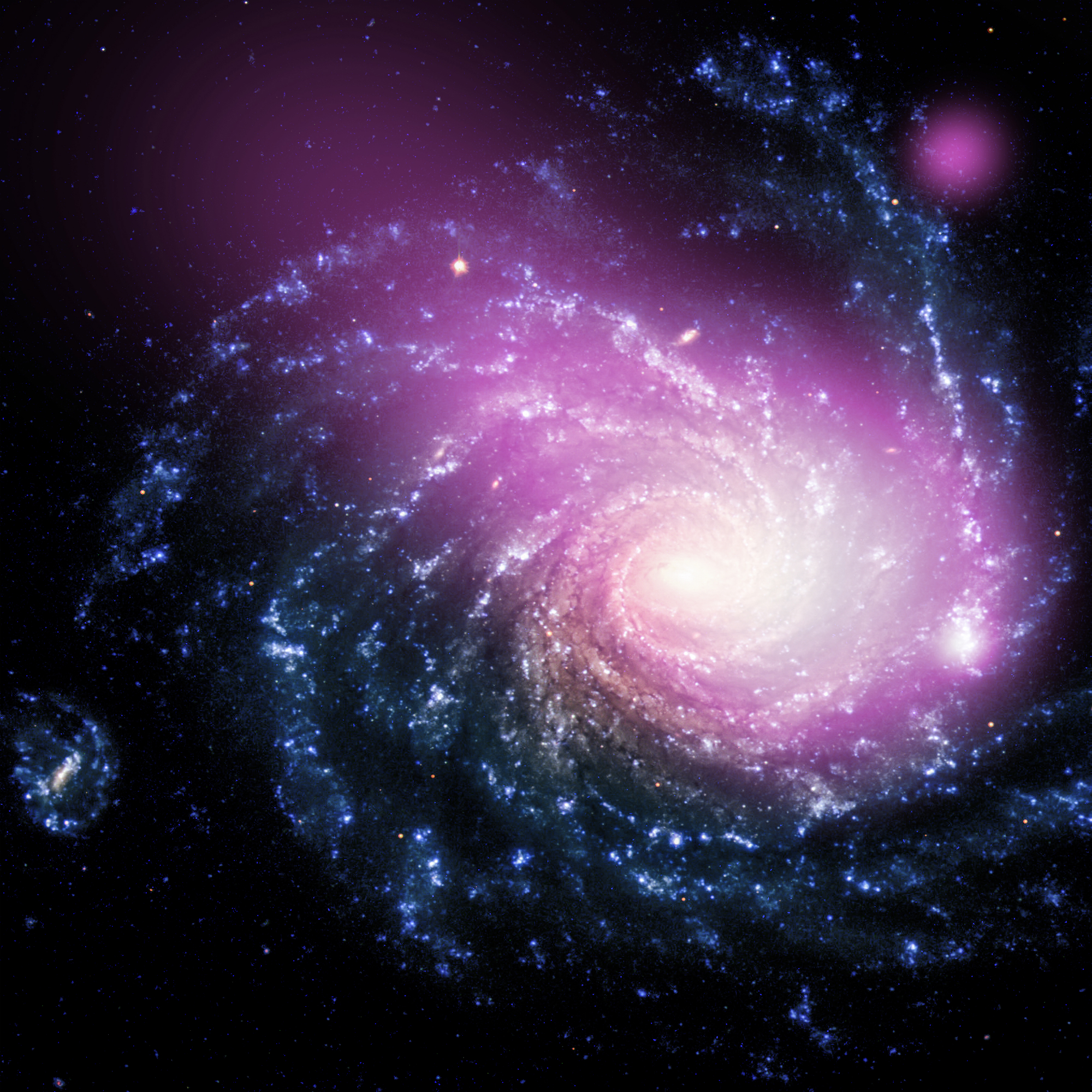 Big Pic: Dwarf Galaxy Collides With Big Spiral Galaxy KABOOM Ha Ha Ha!