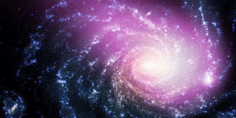 Big Pic: Dwarf Galaxy Collides With Big Spiral Galaxy KABOOM Ha Ha Ha!
