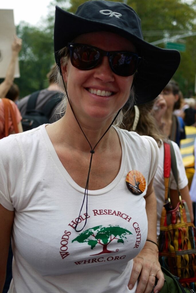 Eunice Youmans of the Woods Hole Research Center marched because greenhouse gas emissions from the United States have increased by almost three percent in 2014 compared to last year.