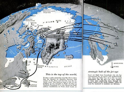 map of the US military base in the Arctic during the Cold War