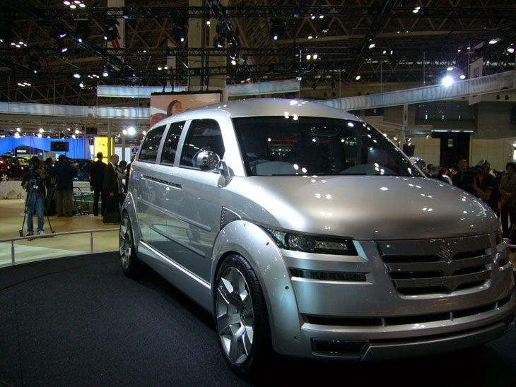Suzuki bills its new P.X concept as "the ideal compact minivan in which to chill out and enjoy the ride." But the car's machined-aluminum look and slit windows say something completely different: perhaps "the ideal compact minivan in which to transport prisoners." For that, though, one would have to swap out the interior. In its current trim, the P.X features white leather Recaro seats and a center console designed to hold champagne flutes. Whatever the purpose, this uncharacteristically bold design is both unexpected and welcome from Suzuki.