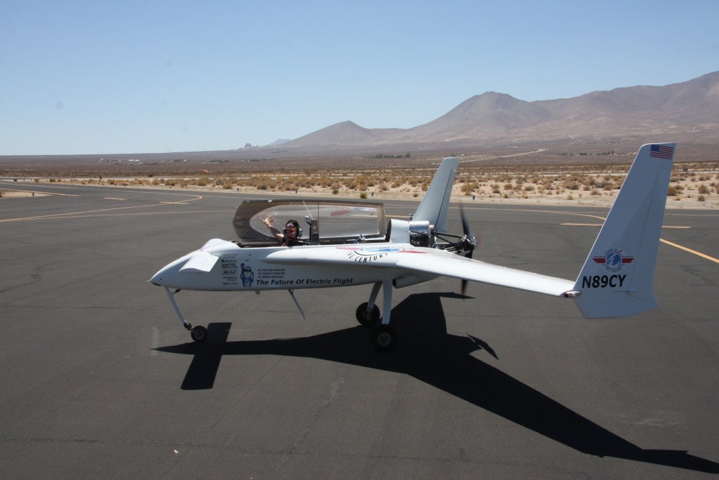 This plane, designed by Burt Rutan, is being converted into an all-electric aircraft.
