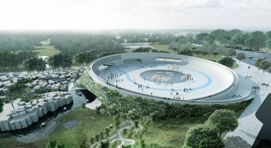 After the Copenhagen zoo executed a giraffe earlier this year, Danish zoos don't have a great international reputation. But that might be about to change; Danish architects BIG (Bjarke Ingels Group) just revealed new plans for a zoo that is less confining for animals and for their human observers. The buildings in the remodeled park in Givskud, Denmark, would be integrated into the landscape to be less disruptive. Humans could inhabit the large central square while animals move freely outside of it. The project is expected to be completed in 2019.