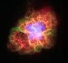 A colorful nebula left behind by an exploding star
