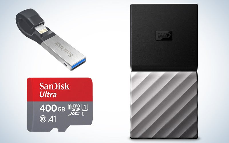 SanDisk, WD, and G-Technology storage devices