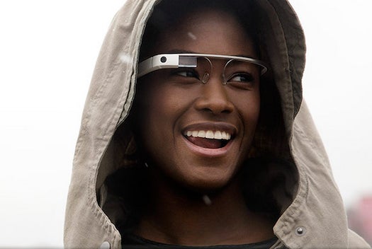 A model (i.e., non-winner) using Google Glass.