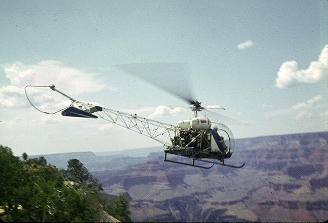 helicopter over the grand canyon