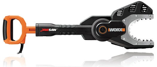 The JawSaw mini electric chainsaw tears through branches of up to four inches thick. Its jaw-shaped frame lets you hold wood firmly in place and shields your hands from potential accidents. Worx JawSaw, From $120; <a href="http://184.106.62.48/US/WORX_JAWSAW-P1589.aspx">Worx</a>