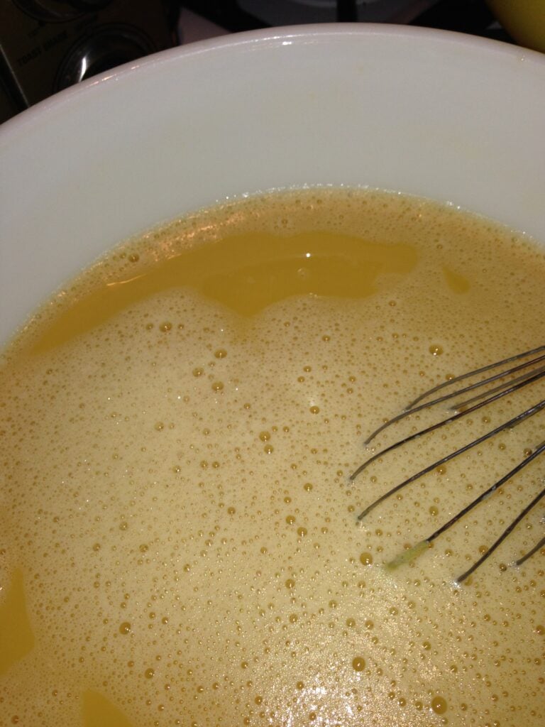 Egg and rum mixture