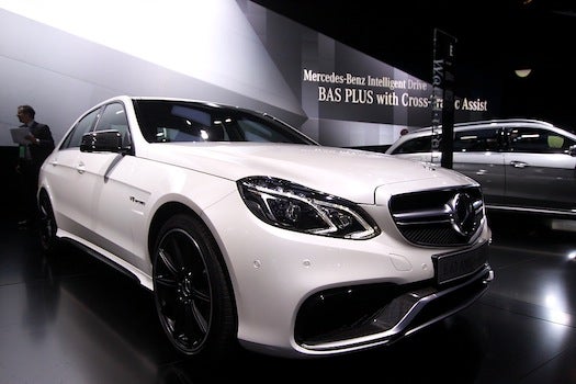 Presenting one terrifyingly powerful mid-size sedan, the Mercedes E63 AMG S-Model. 577 hp. 186 mph top speed. All-wheel drive. 0-60 in about 3.5 seconds. You know, just sensible luxury transportation for lawyers and accountants.