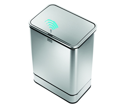 An infrared motion sensor sees when you're about to toss something and opens this trashcan, so you won't touch a dirty bin. If the sensor sees you standing over it for three seconds, the can stays open for 30 seconds, giving you time to deal with larger messes. The simplehuman sensor can costs $225, available at <a href="http://www.simplehuman.com/"> simplehuman</a>.