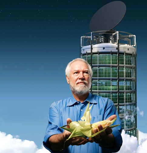 CORN ON THE JOB Dickson Despommier plans to grow crops inside city buildings.