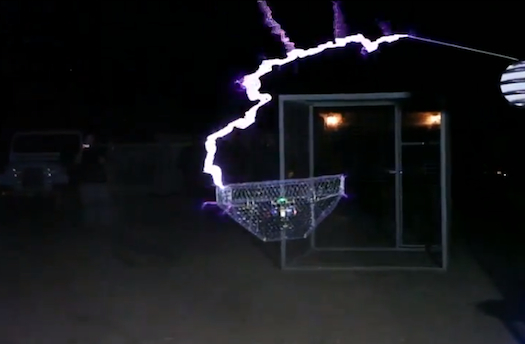 Watch A Flying Drone Get Zapped By Tesla Coils, And Keep Flying