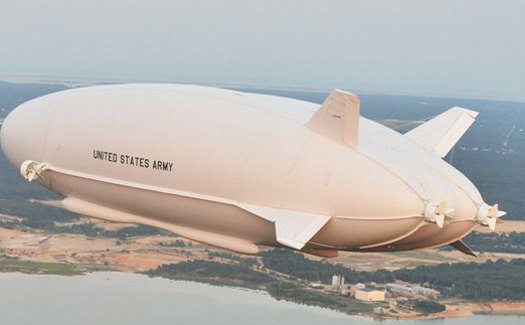 The Army's Long-Endurance Multi-Intelligence Vehicle (LEMV) is the U.S. military's first successful hybrid airship. Helium-filled nylon balloons give the LEMV the ultra-long flight time of a blimp. But its aerodynamic hull, fixed wings, and vectored-thrust engines provide additional lift and maneuverability, allowing it to take off with heavier payloads, stay in the air longer, and land safely at the end of the mission without taking on ballast to compensate for burned fuel. The football-field-size, pilot-optional airship, scheduled to go to Afghanistan next year, provides an unrivaled 21 days of "unblinking stare" surveillance from an altitude of 20,000 feet.