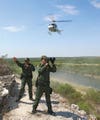 Helicopter-borne cameras near Laredo, Texas, offer a heightened perspective to U.S. Border Patrol agents tracking any undocumented migrants who might attempt to cross the Rio Grande.