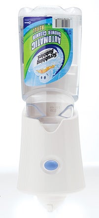 Push a button, and this showerhead-mounted gizmo sprays cleaning solution in a 360-degree arc around the tub. Automatic Shower Cleaner, $25; <a href="http://sbasc.com">sbasc.com</a>