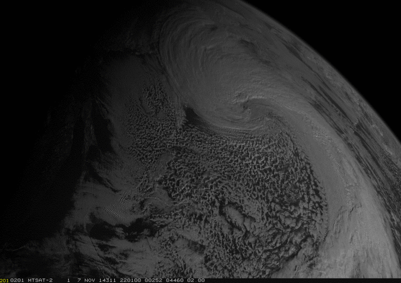 Typhoon Nuri from space