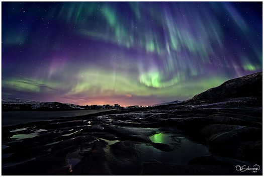 There's nothing like a good aurora photo, but what sets this one apart is the way the swirling landscape below mirrors the dancing lights overhead.