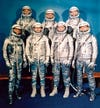 America's first astronauts, right off the the flight line. NASA's original manned space program featured a bunch of buzz-cut fighter jocks known as the Mercury Seven. Burt Rutan's new astronaut corps is equally macho, but a bit more, well, bookish-looking.