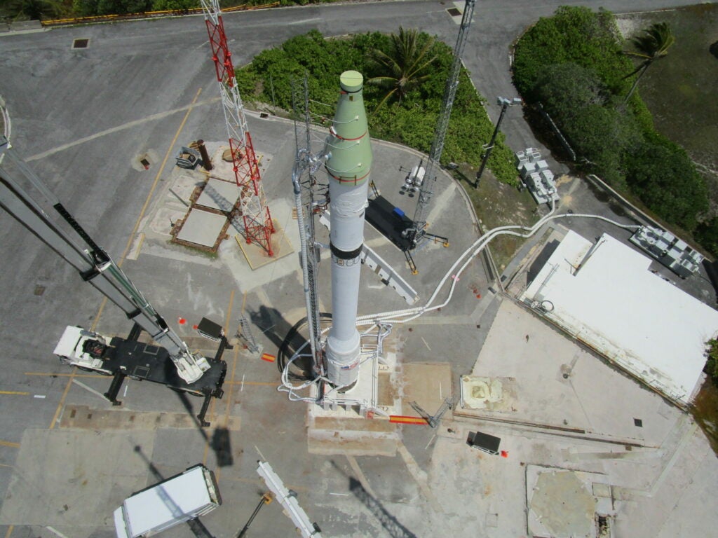 dummy ICBM on a launch pad