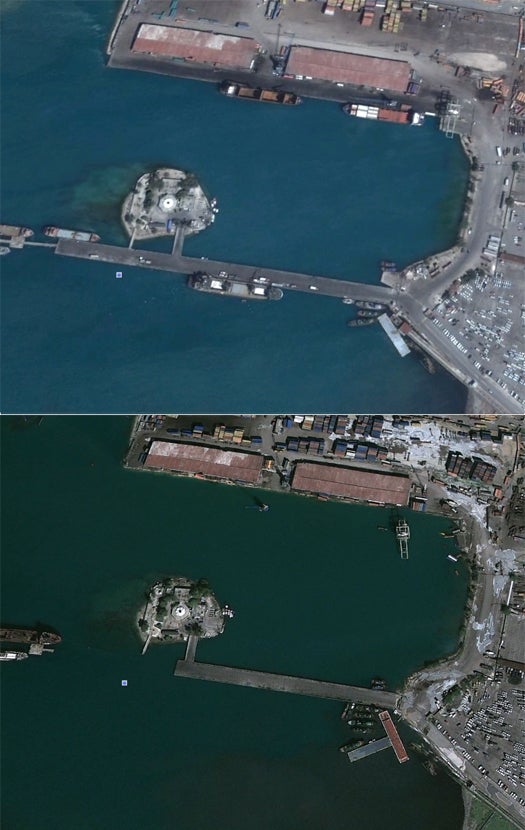 Clearly, the port has been seriously damaged. This will certainly hamper long term relief efforts.