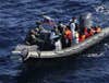 Migrants transported by European Union Naval Force Mediterranean