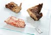 Unidentified chunks of frozen meat await DNA testing.