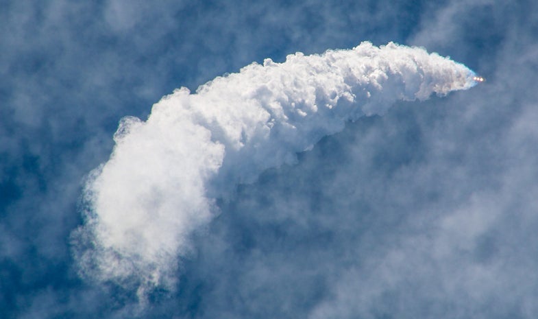 Delta IV Heavy Smoke Trail After The Launch