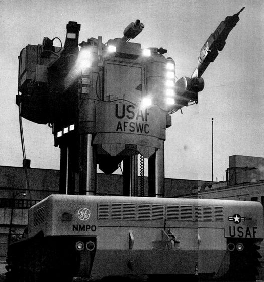 The Beetle, which weighed 170,0000 pounds and was purchased by the Air Force for $1.5 million, was the first in a line of robots designed to for fighting in irradiated areas. The machine's insides included a periscope, binoculars, and air conditioner, an ash tray, and a lighter for the operator's comfort. Read the full story in "World's Biggest Robot"