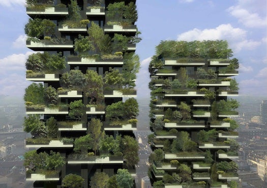 Concept for the Bosco Verticale, or "Vertical Forest," high-rises. These buildings are now under construction in Milan.
