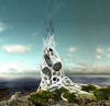 Built from a graphene exoskeleton, the Hydra skyscraper is designed to harvest power from lightning and store it in giant batteries. Hydra would power hydrogen fuel cells, whose byproduct is clean water. The project also includes living quarters for scientists and their families.