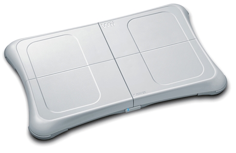 At the core of the Wii Fit experience is this 8.8 lb balance board. It is powered by four AA batteries and wirelessly communicates with the Wii.