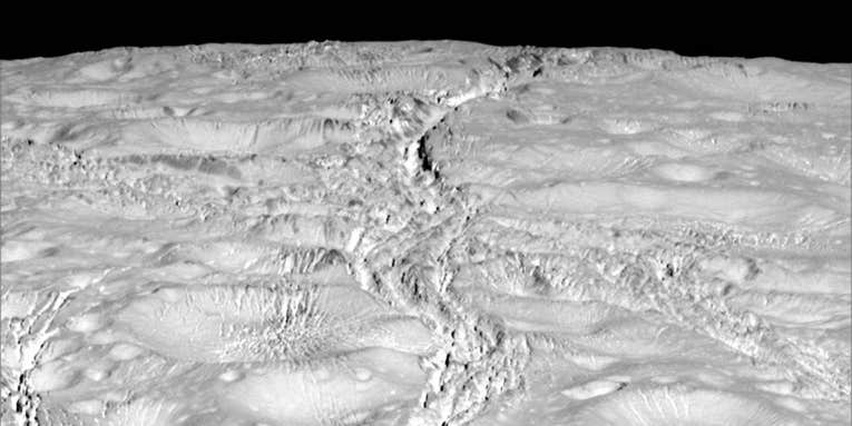 Saturn’s Icy Moon Enceladus Is Covered In Tiny Cracks