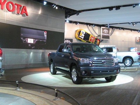 Toyota fired a huge shot across GM´s bow with the 2007 Tundra CrewMax. When equipped with the new i-Force V8, with its 271 horses and 330 pound-feet of torque, Truckasaurus can haul 10,800 pounds-more than five 2,000-pound objects!