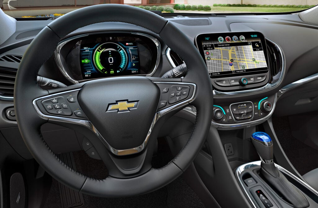 dashboard of Chevrolet 2016 Volt electric car