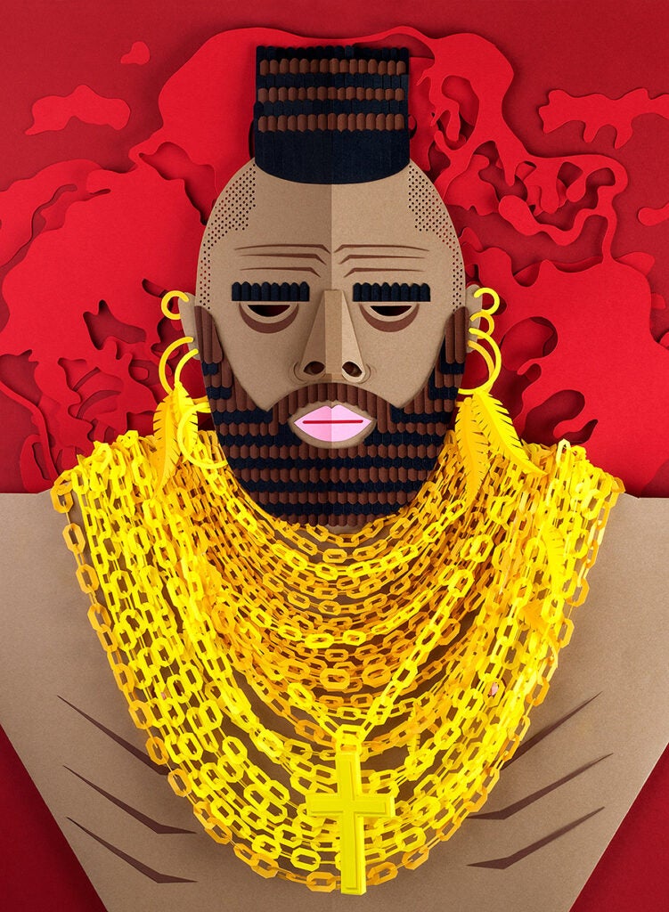 Here is a portrait of Mr. T made out of paper. You did not know <a href="http://www.lobulodesign.com/">you needed this</a> until the moment you saw it.
