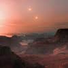 This planet is found in a triple star system—meaning it has three Suns in its sky. That probably explains why its average temperature is estimated at a balmy <a href="http://www.mn.uio.no/astro/english/research/news-and-events/news/astronews-2012-02-17.html">86 degrees Fahrenheit</a>. <strong>Mass:</strong> At least 4.3 Earth masses <strong>Composition:</strong> Rocky <strong>Year:</strong> 28 days <strong>Distance From Earth:</strong> 22.7 light-years