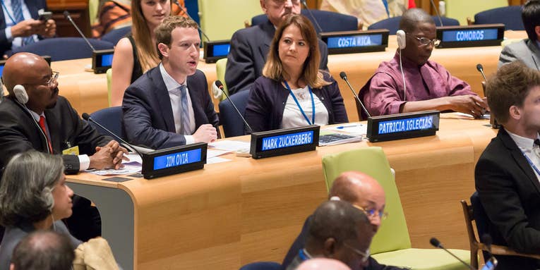 Facebook CEO Tells U.N. That Global Internet Should Start In Refugee Camps