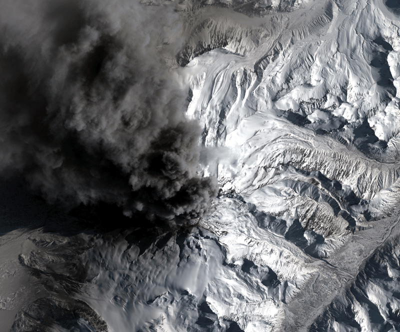 Mount Redoubt Eruption Seen from Space